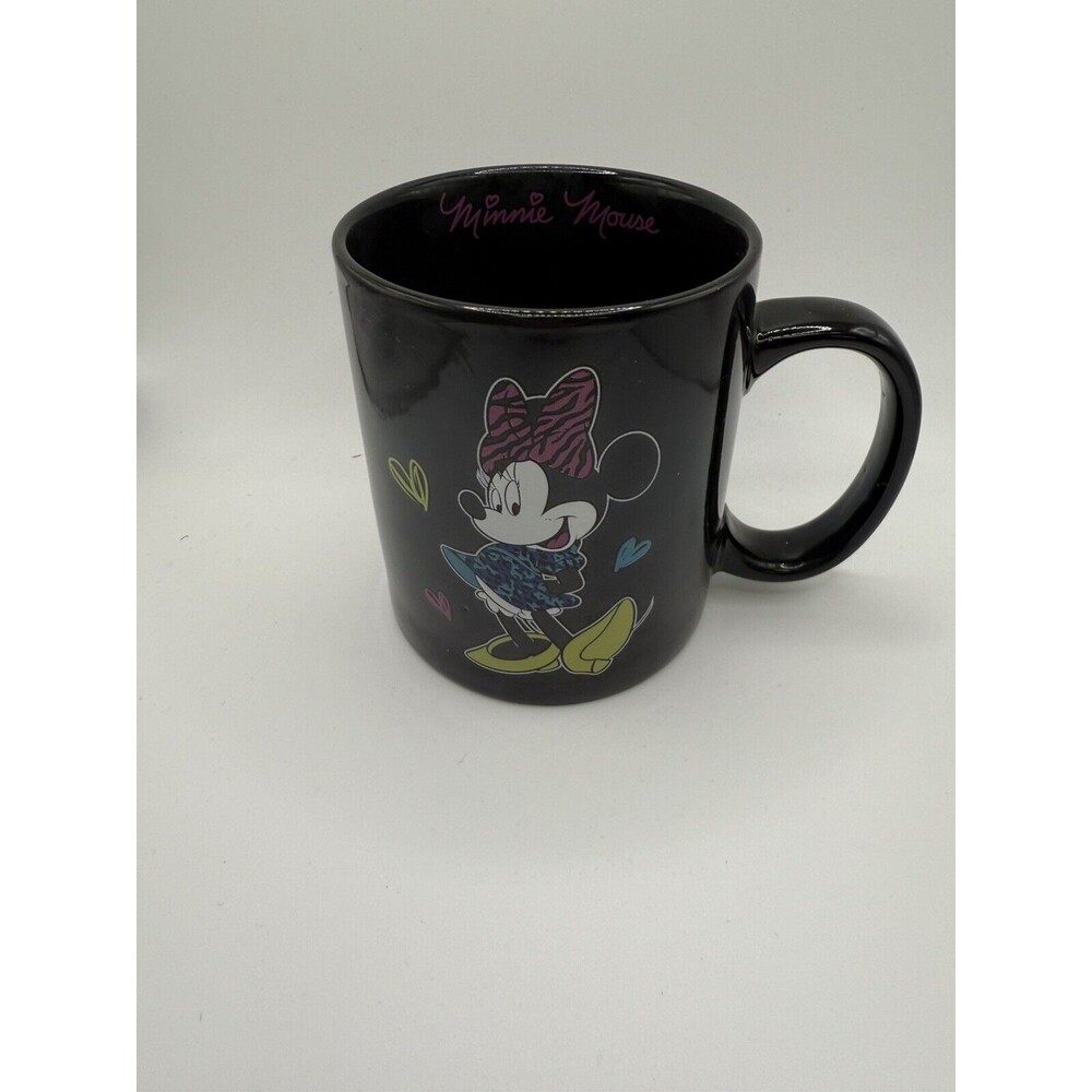 Disney Minnie Mouse 10 Oz Ceramic Mug Black Pink Blue